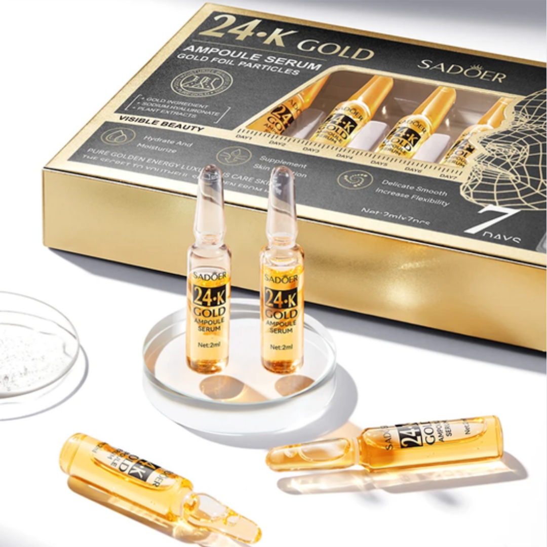 Serum facial de colageno, Oro 24k con acido hialurónico