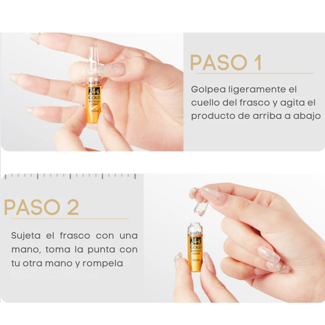 Serum facial de colageno, Oro 24k con acido hialurónico