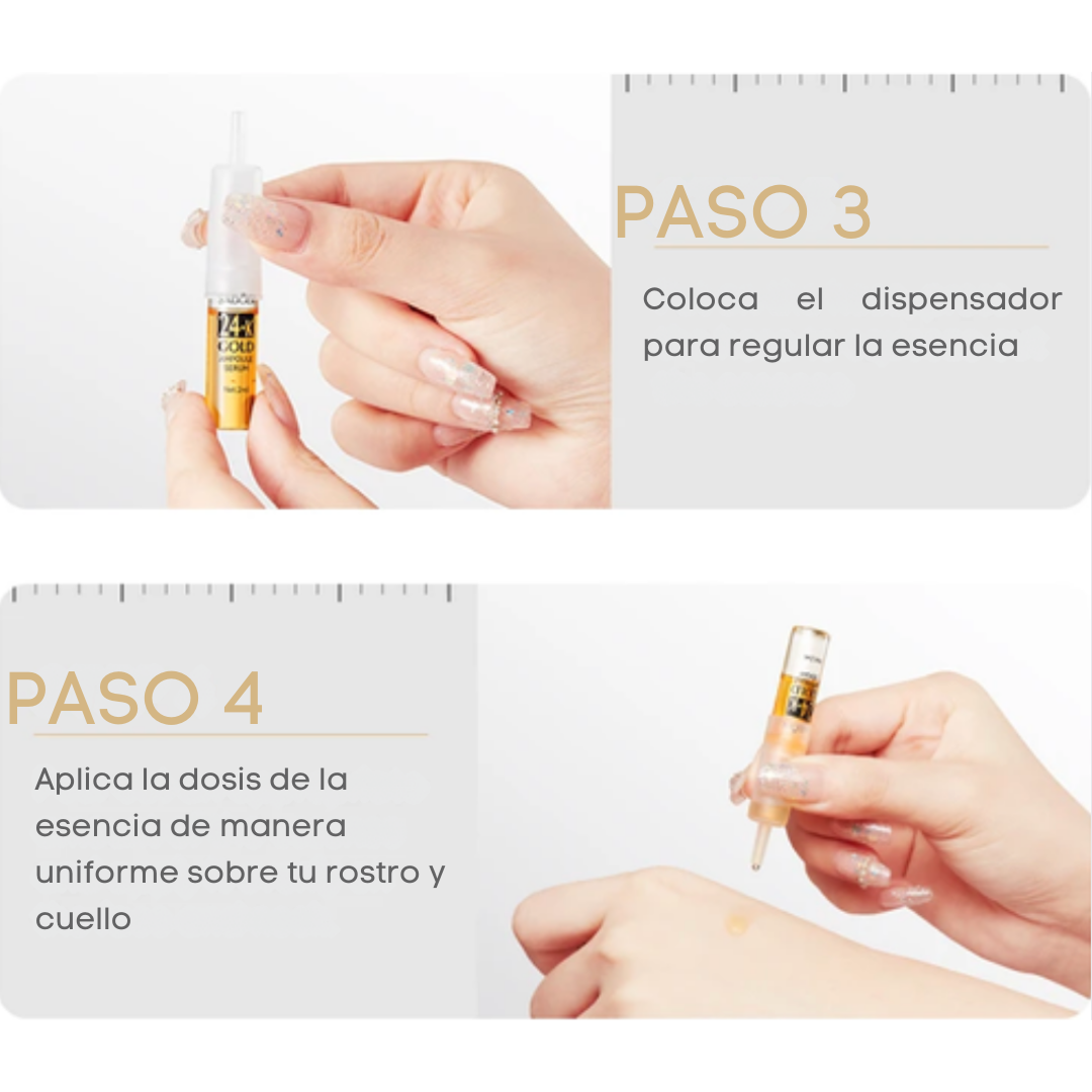 Serum facial de colageno, Oro 24k con acido hialurónico